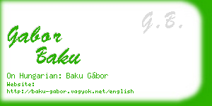 gabor baku business card